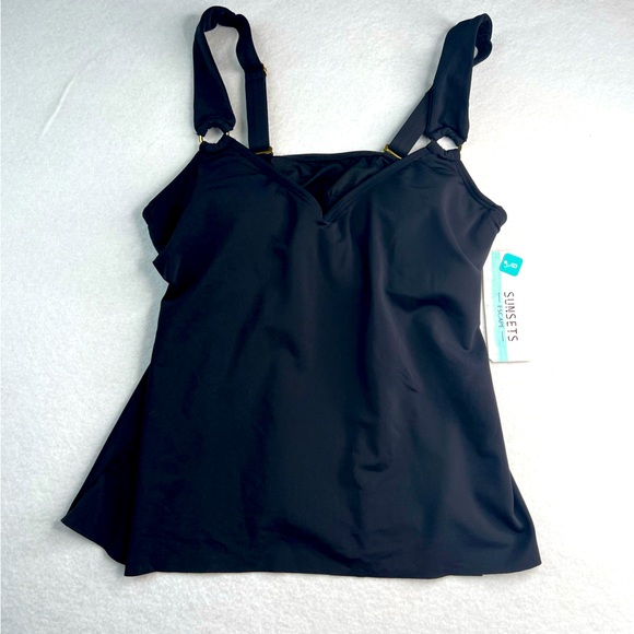 Sunsets Escape Black Amelia Tankini top size 6 - Picture 1 of 12